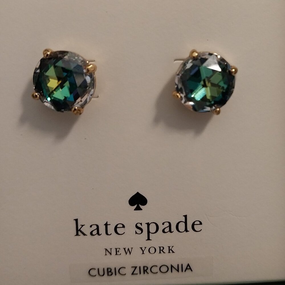 🎄kate spade "Bright Ideas" Green-Blue Earrings New in Gift Box🎄